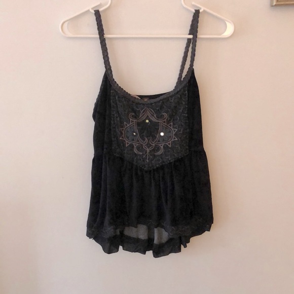 Free People flowy velvet top size M NEVER WORN in black - Picture 1 of 4